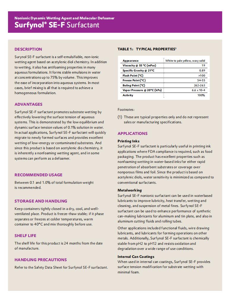Surfynol SE-F非離子消泡潤濕表面活性劑(圖1)